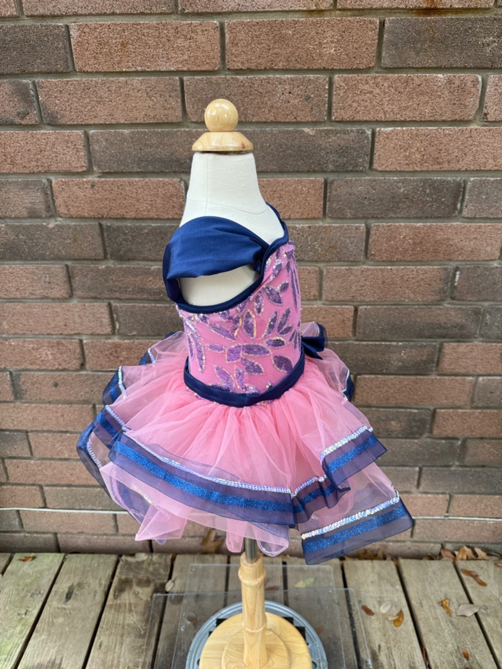 Weissman Pink and Navy Sparkle Tutu Dance Costume Size SC - Picture 3 of 9